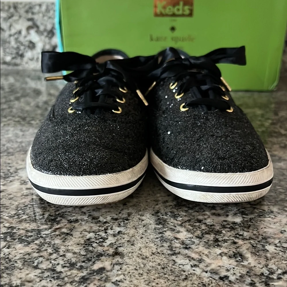 Kate Spade x Keds Black Sparkle Sneakers